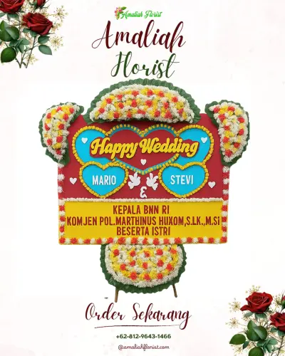 Karangan Papan Bunga Pernikahan di Bojongrangkas